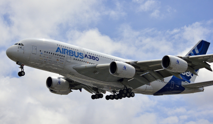 an Airbus plane in the sky